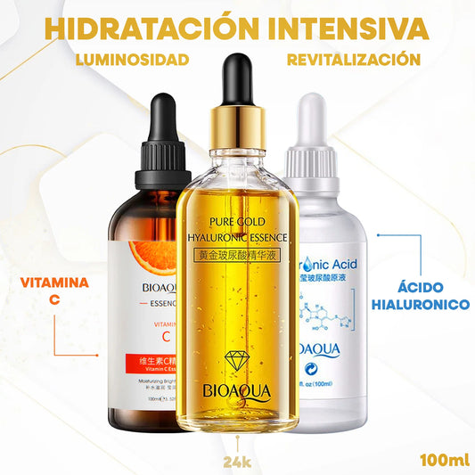 HIDRATACION INTENSIVA "ACIDO HIALURONICO+VITAMINA C+ SERUM 24K BQY