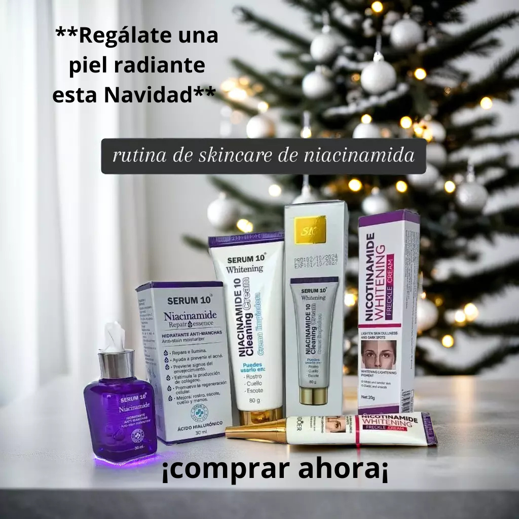 NIACINAMIDA "RUTINA COMPLETA" JABON, SERUM   CREMA ACLARANTE